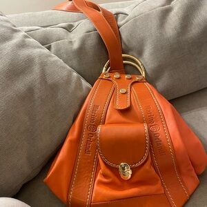 Marino Orlandi Orange Leather bucket Bag